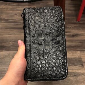 Real Crocodile Leather Long Wallet